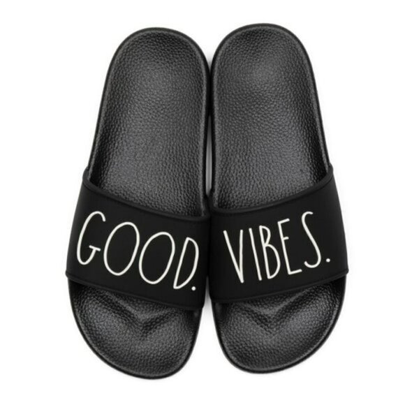 Rae Dunn Shoes - NWT Rae Dunn Good Vibes Slip On Casual Beach Slide Sandals